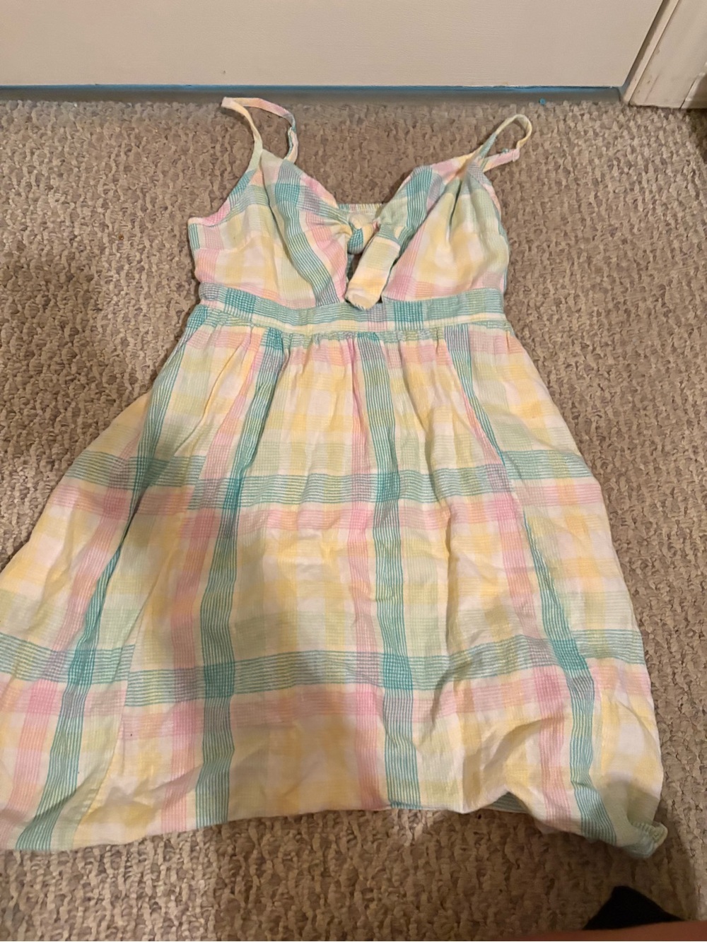 Old Navy Pastel Plaid Sundress in Pink, Yellow & Mint